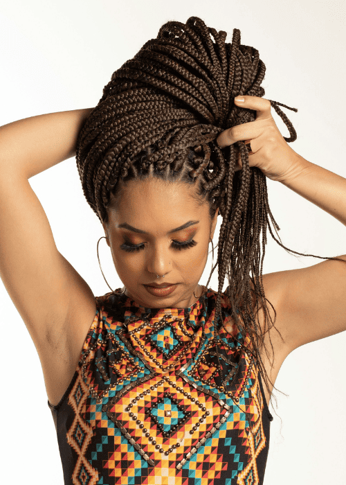 knotless braids with color brown