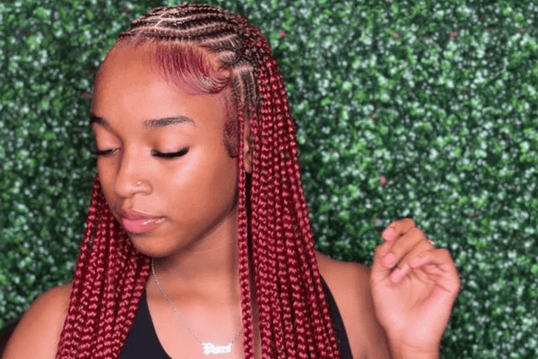 burgundy fall braids